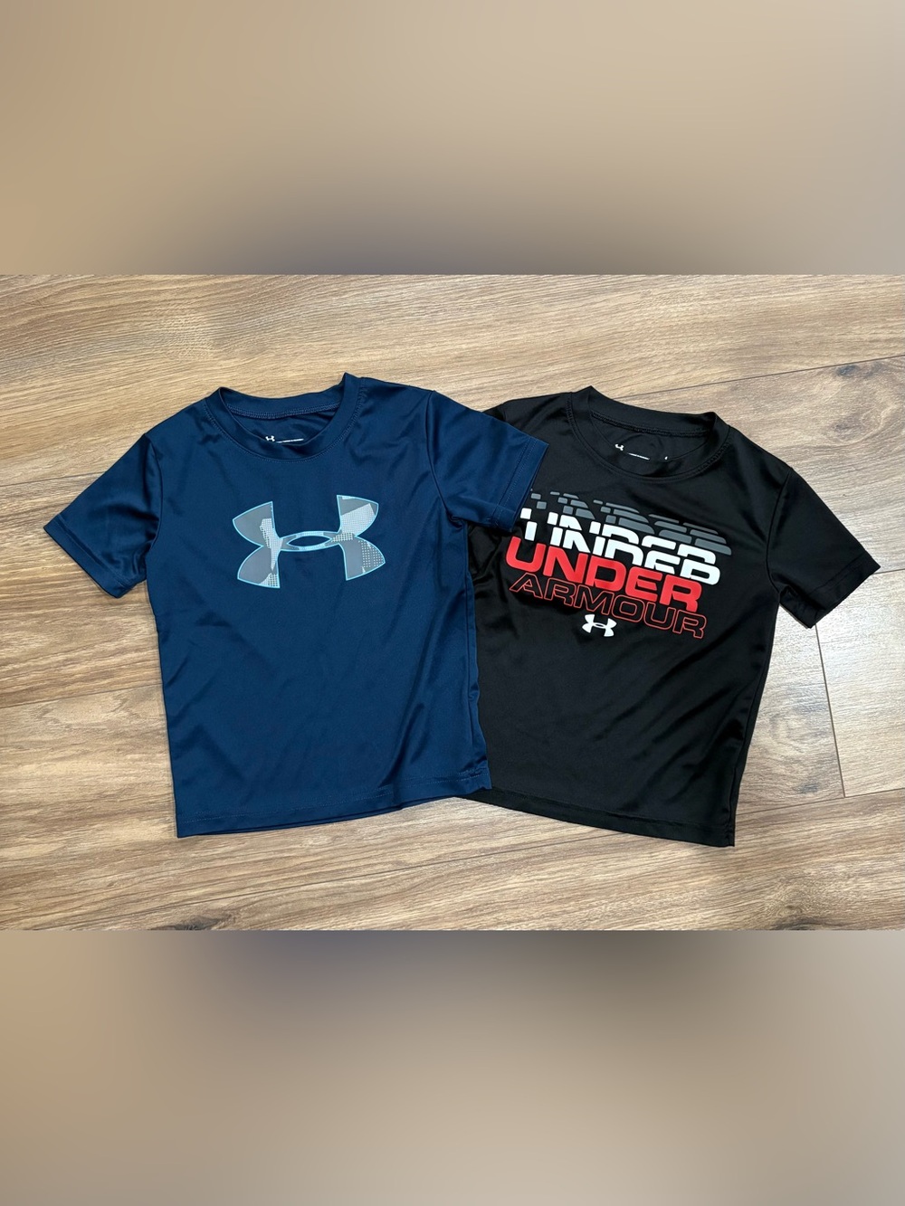 Under Armour Boys' Navy & Black Logo Athletic Tees